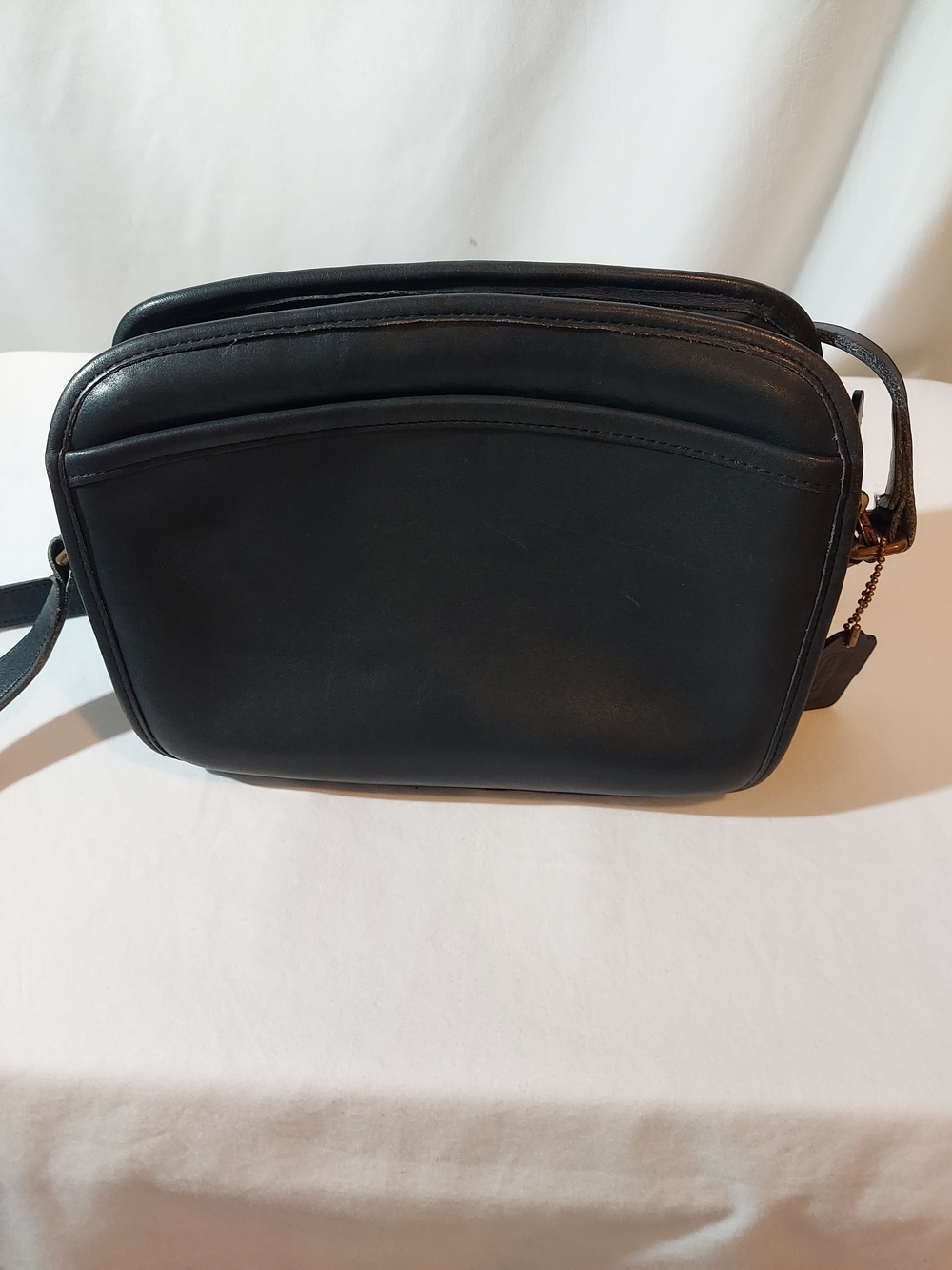 RARE VTG 70s Coach Navy Leather Crossbody Pre-Serial Camera Bag - Picture 11 of 11